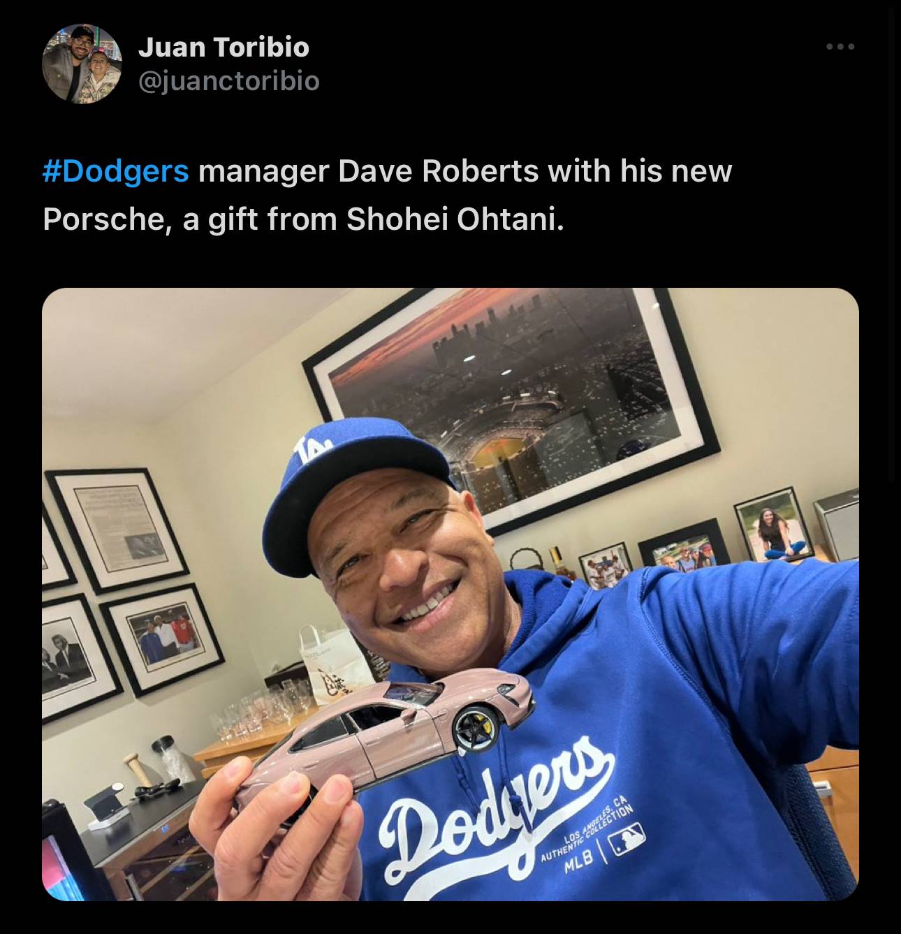 MLB】ドジャース・大谷翔平、ロバーツ監督に〝ポルシェ〟を