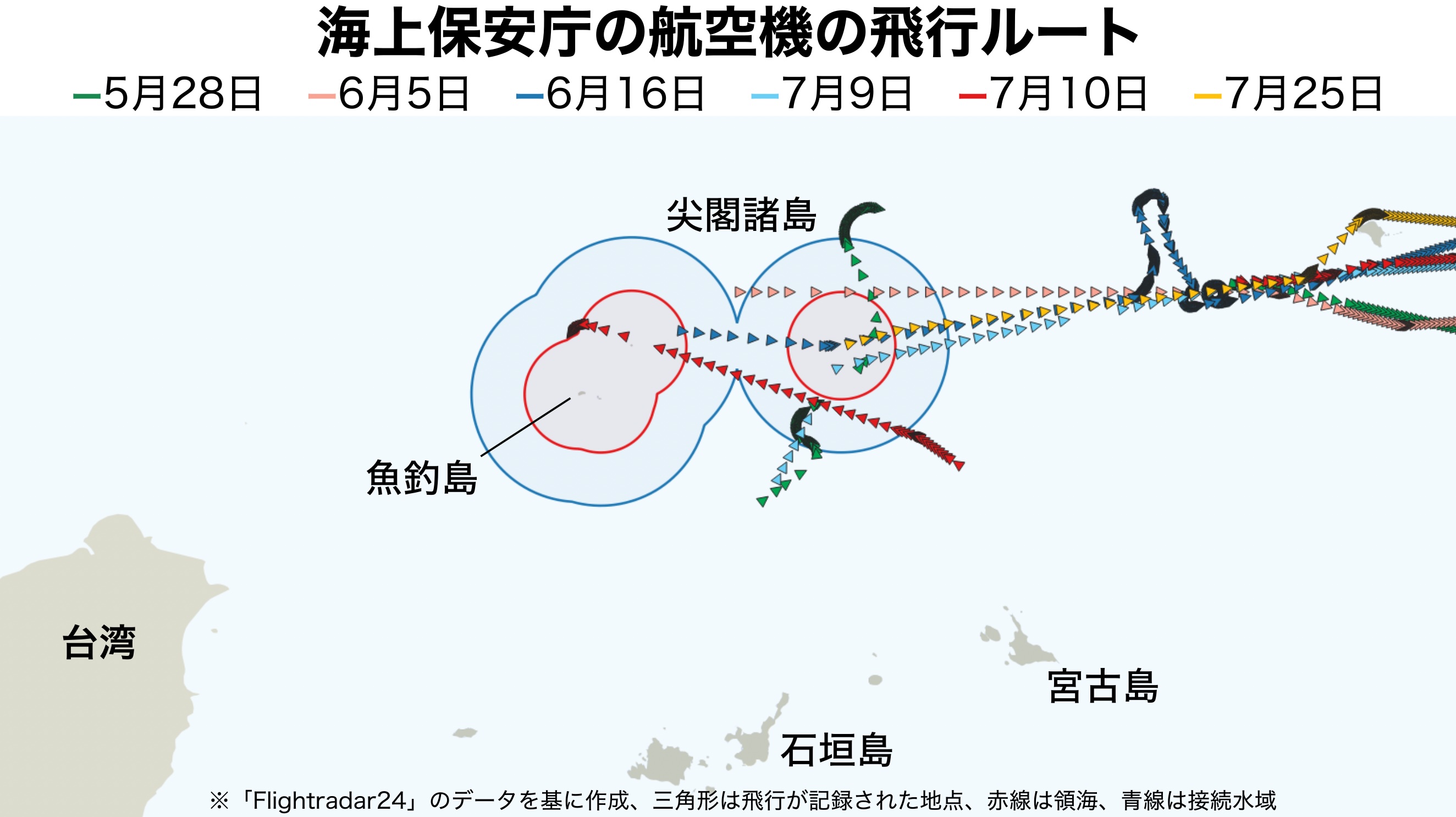海保航空機が尖閣諸島を空からも巡視し「有効支配」 中国機の