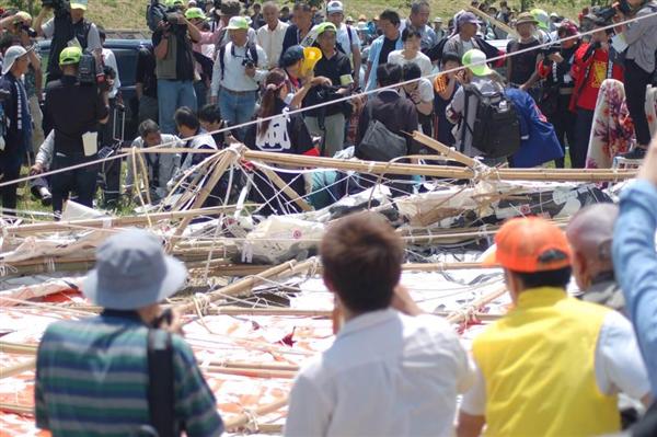動画】700キロの大凧直撃見物客、1人は重体、3人重軽傷 滋賀