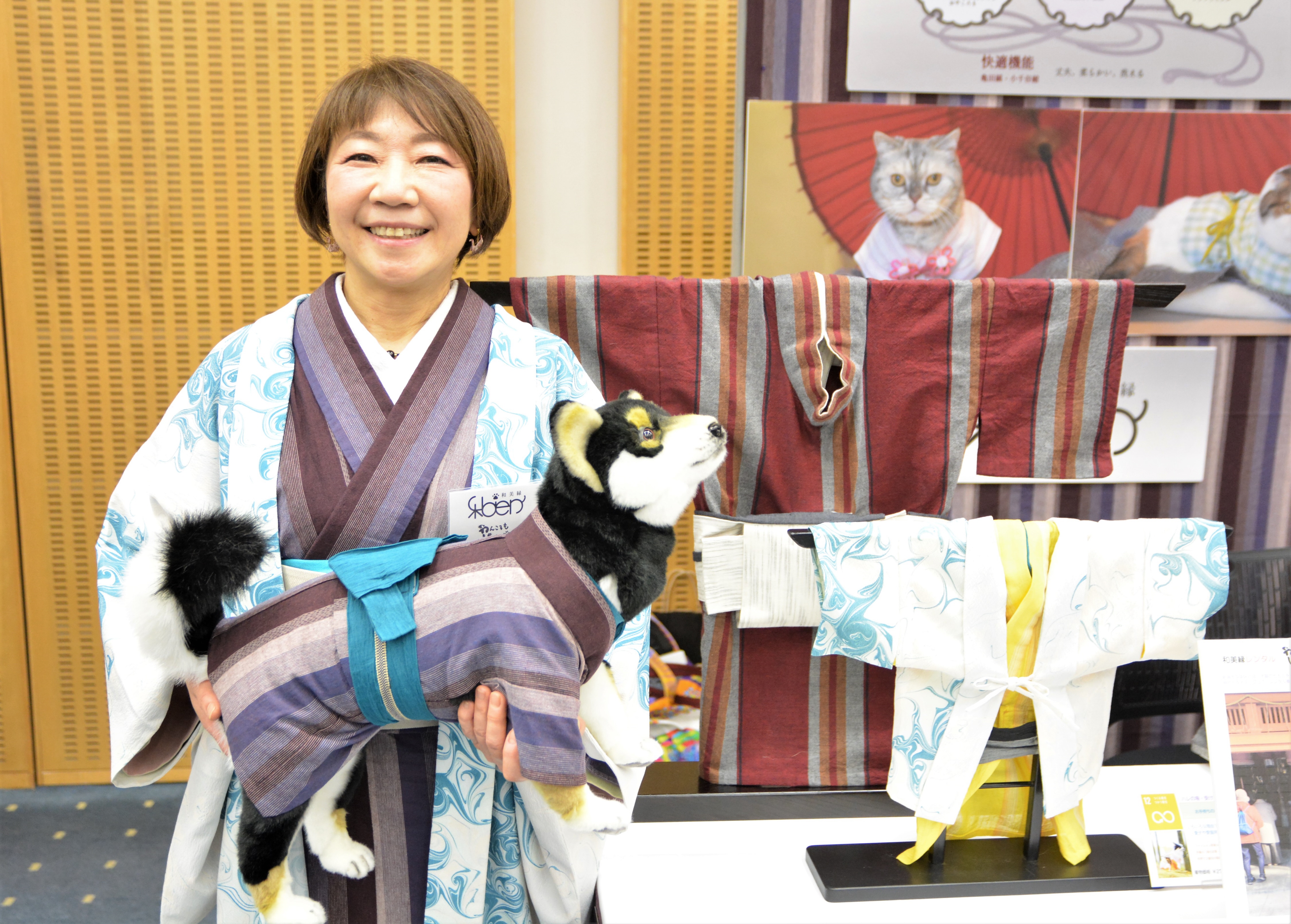 特産織物で犬猫用着物 日本初のオーダーメード店 新潟市にオープン（1