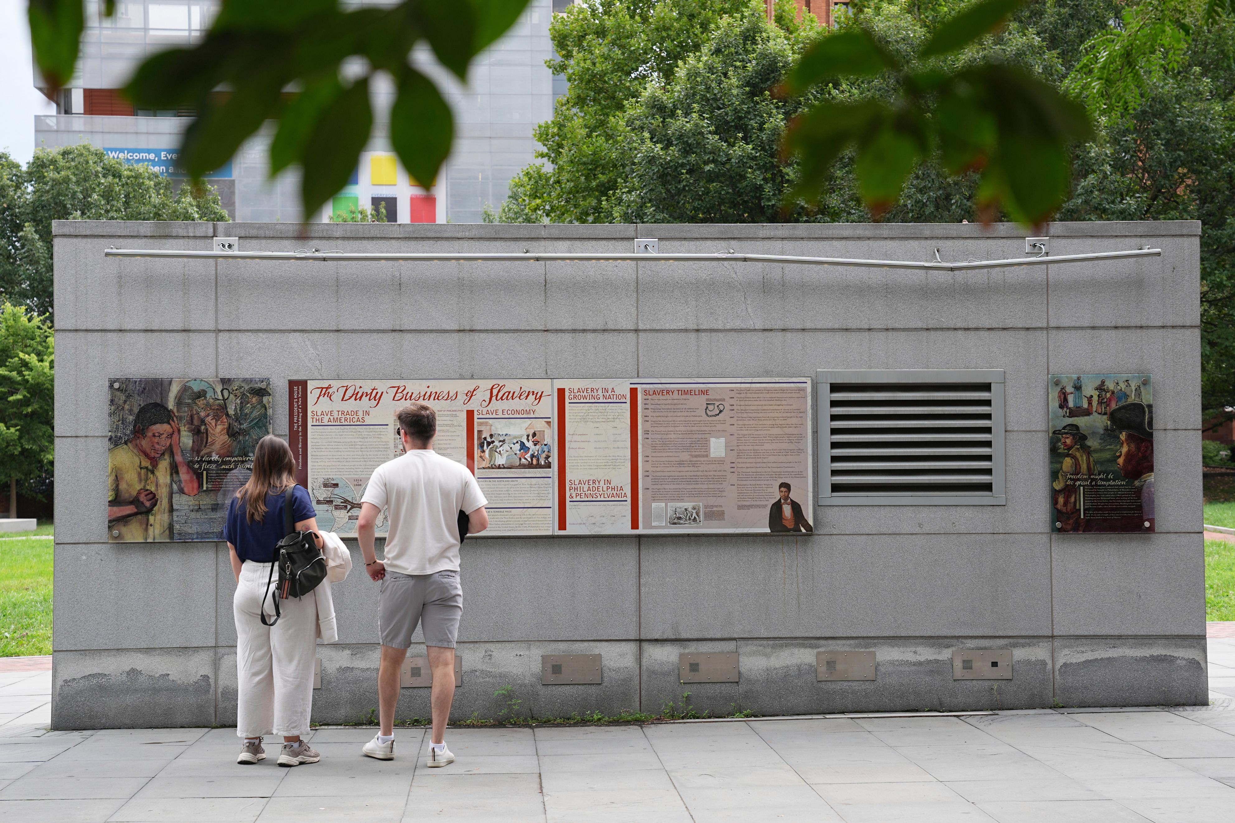 米フィラデルフィアの大統領公邸跡地から奴隷制の歴史伝える展示を撤去