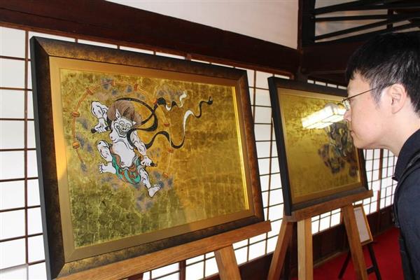 風神雷神図屏風」「燕子花図」「凱風快晴」…日本画を宝石で再現