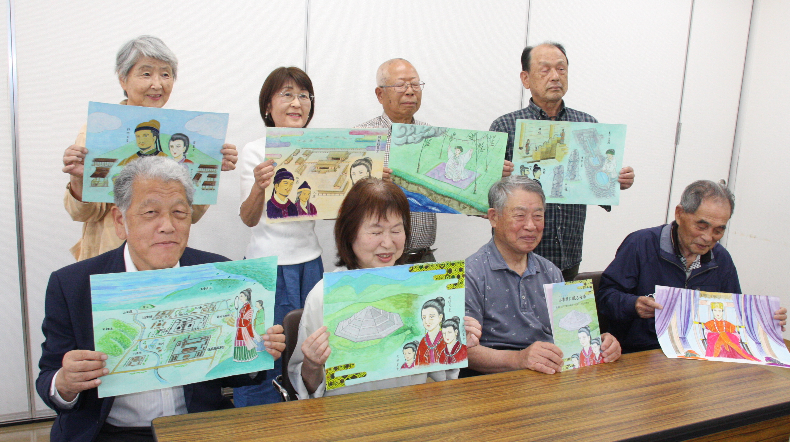 飛鳥の礎築いた女帝「斉明天皇」の生涯日本画で紹介 奈良・明日香村