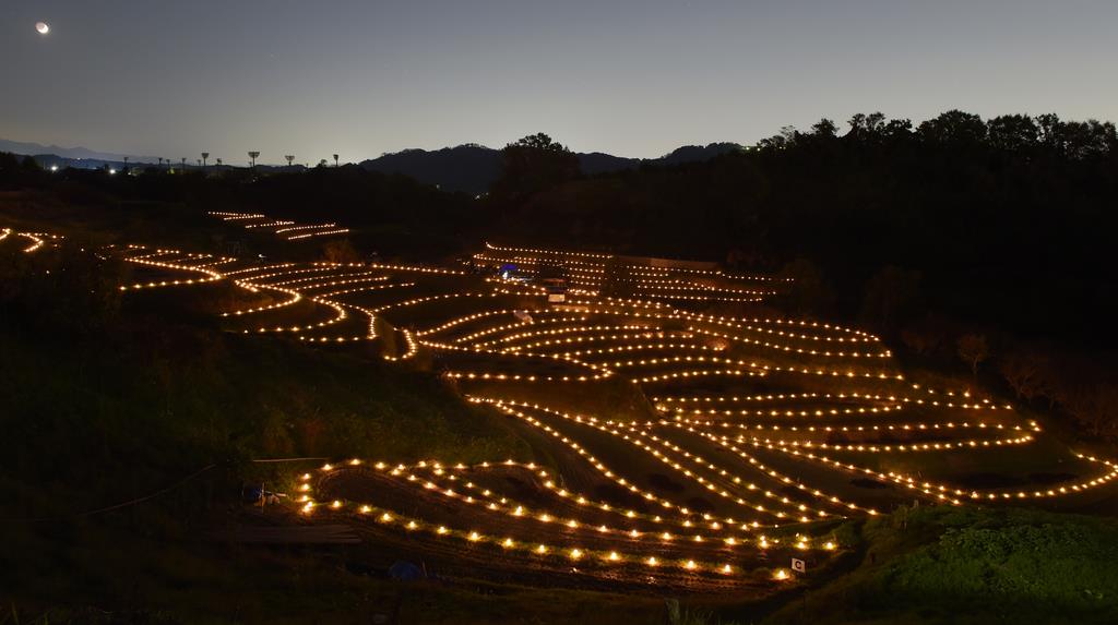 光の中の原風景 大阪 千早赤阪村で棚田ライトアップ イザ