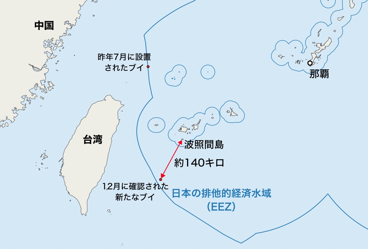 独自＞沖縄・波照間島沖の日本EEZ内に中国語ブイ 台湾有事視野の軍事