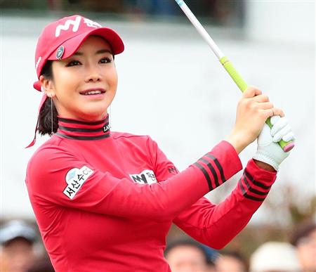 セール中…アン・シネ直筆サイン入り超大型写真…韓国女子プロゴルファー