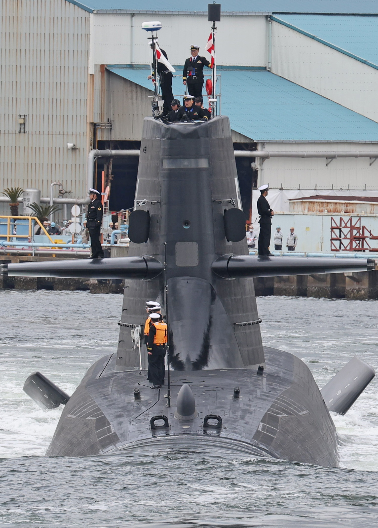 【レア】潜水艦　らいげい　支綱 潜水艦「らいげい」引き渡し 川崎重工神戸工場、海自呉基地に配備へ