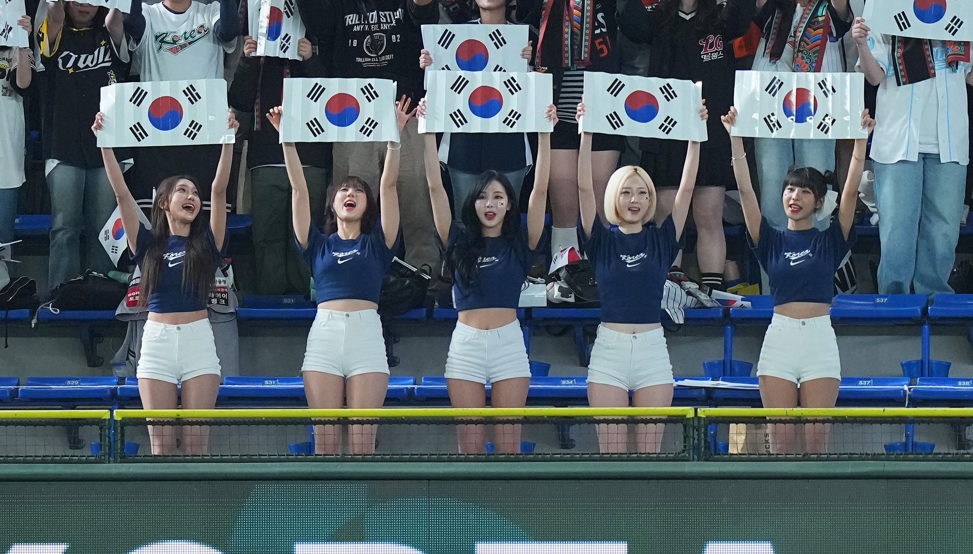 WBC侍ジャパン戦、左翼席に現れた韓国チアに熱視線 台湾チアに負けない 