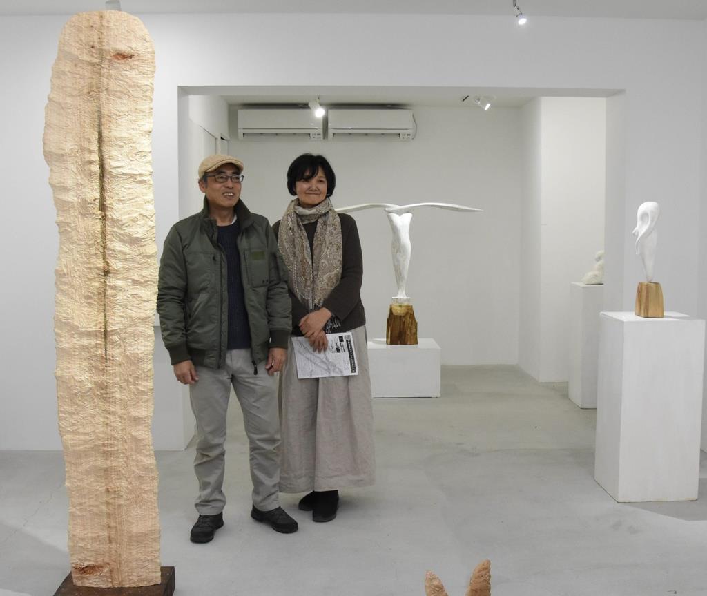東日本大震災で被災し奈良移住 彫刻家夫妻、恩返しの展覧会（1/2ページ