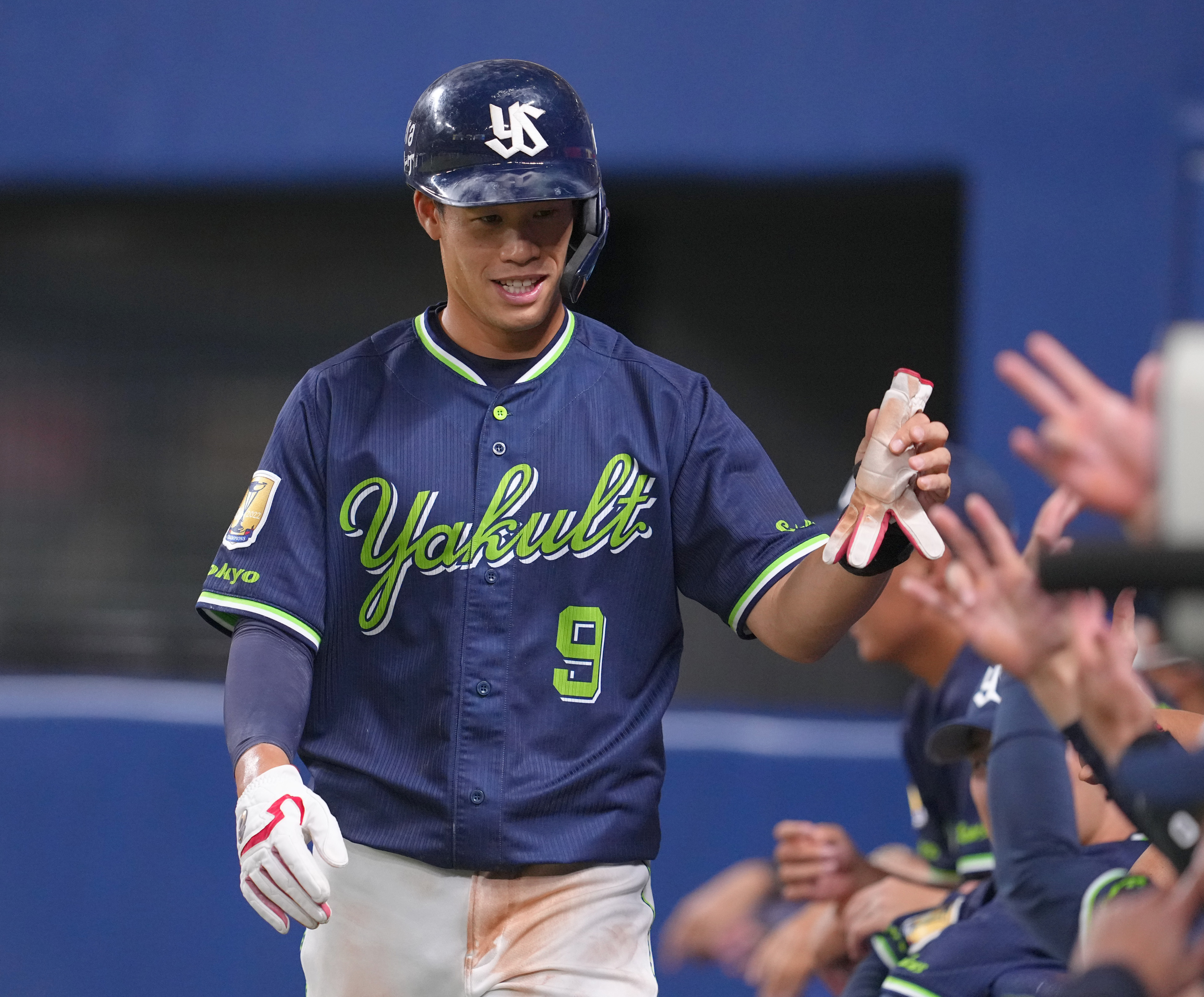 塩見泰隆　優勝記念ユニフォーム 東京ヤクルトスワローズ 塩見泰隆選手 ホームユニフォーム L