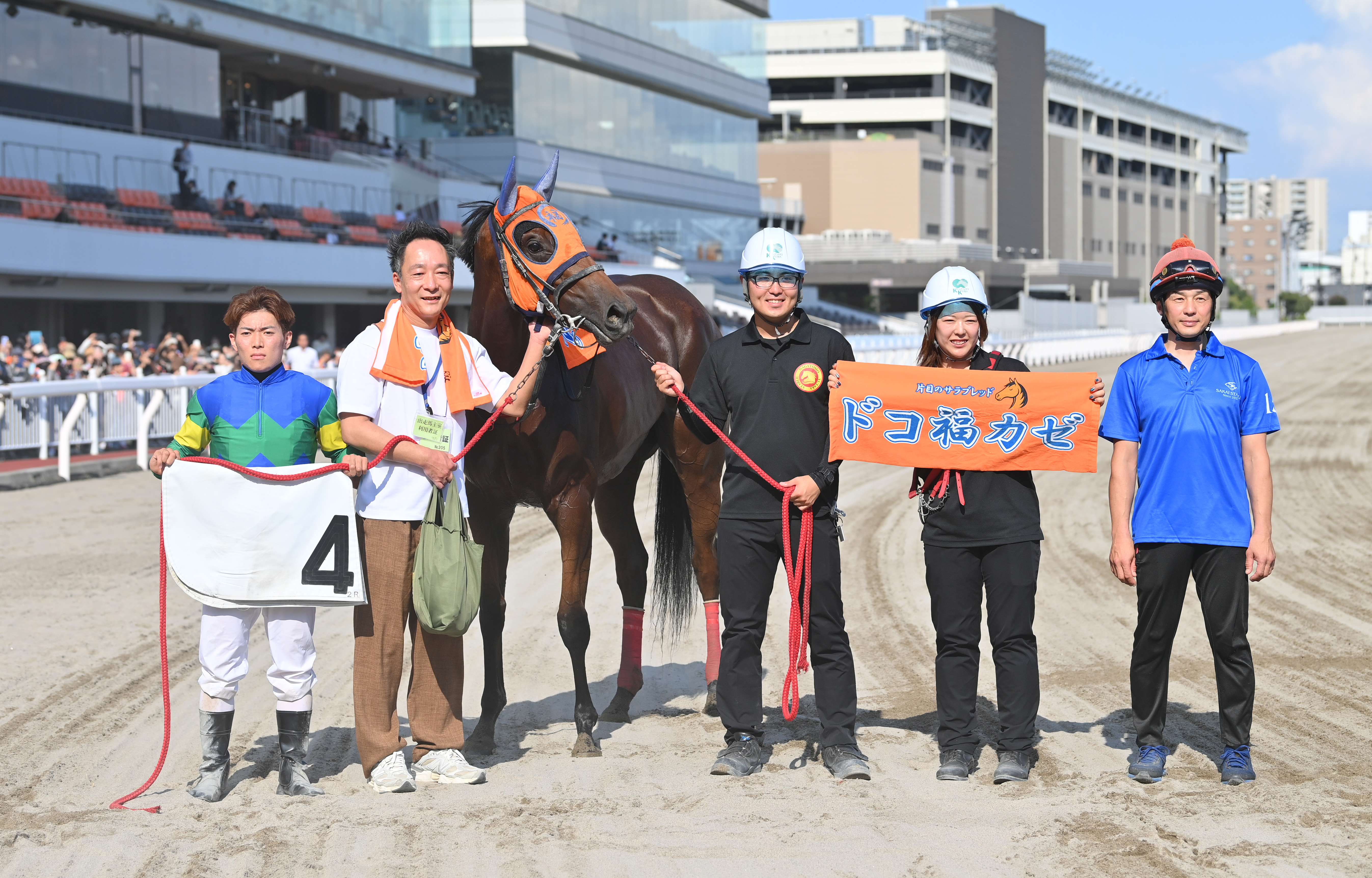 片目のサラブレッド・ドコフクカゼが初勝利！！ 左目が見えないハンデ