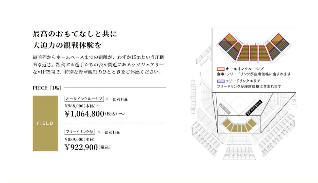 エスコンフィールド ハックネット裏 連番 チケット フェデリ