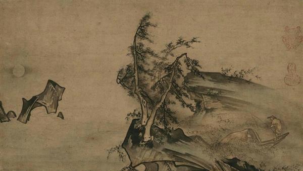 水墨画 山水風景 釣り人 水墨画 山水風景 釣り人 水墨画 山水風景 釣り人 Shen Zhou