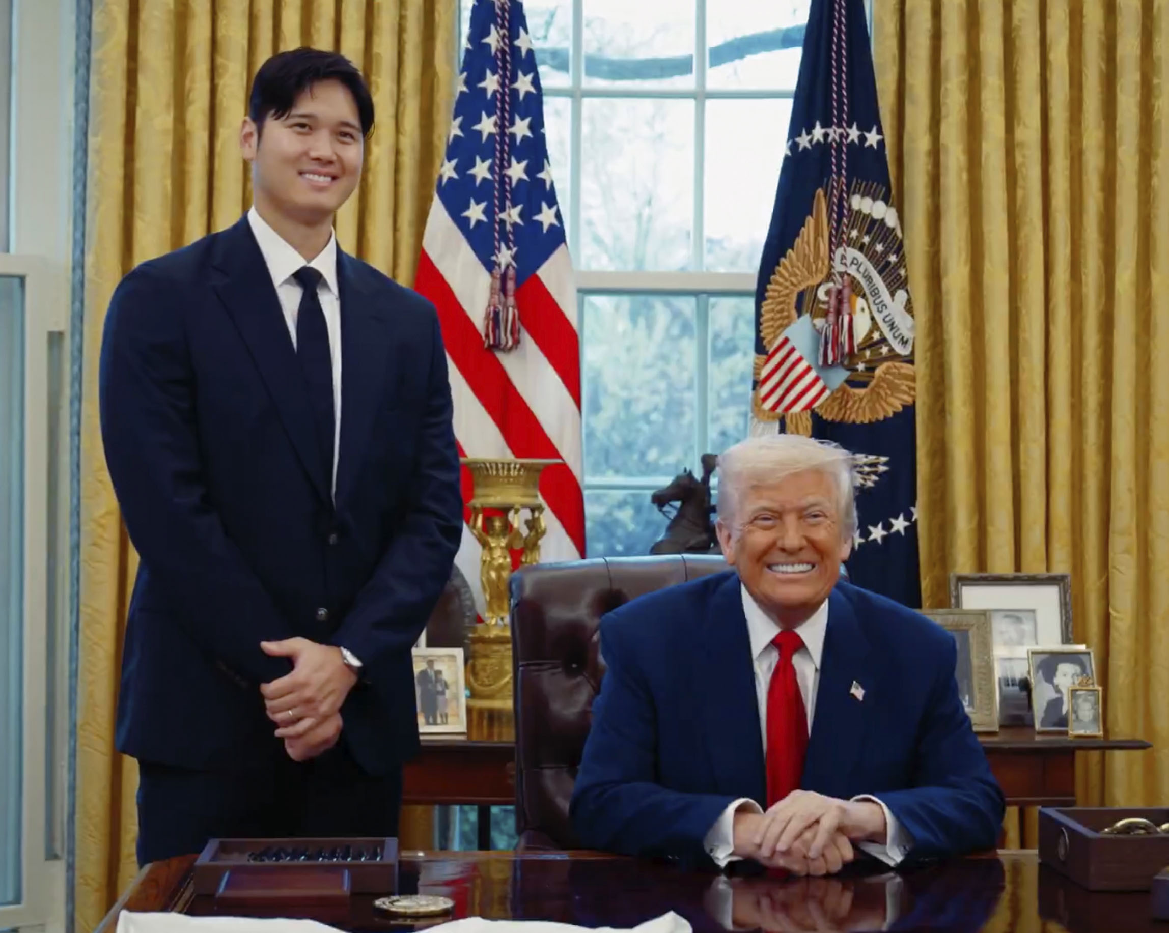 トランプ氏、大谷翔平選手を称賛 3本塁打10奪三振の二刀流に「驚異的だ