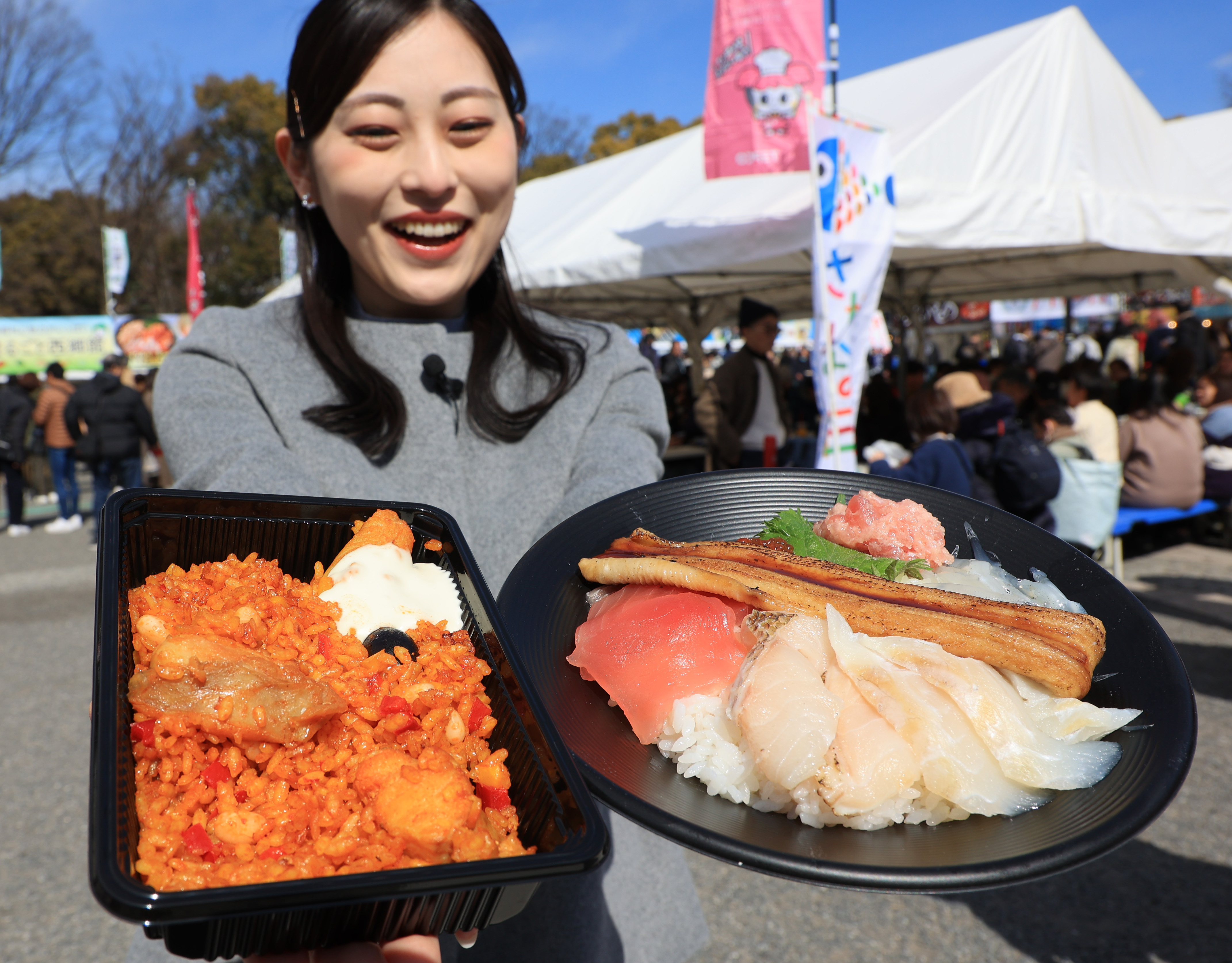 動画】常磐もの“全部のせ”に舌鼓、かわいい大鍋に歓声 陽気に包まれた