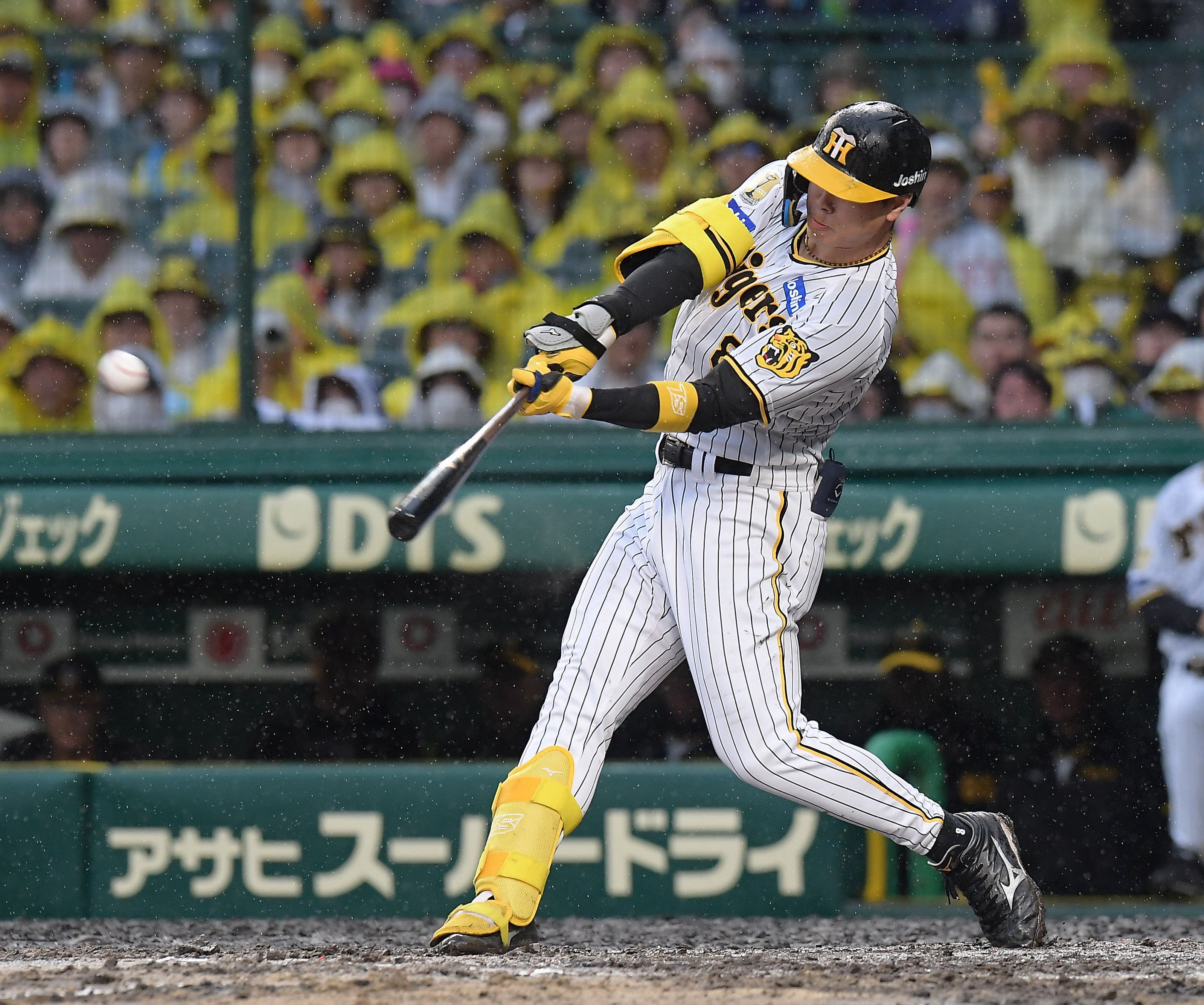 阪神6連勝でついに首位！佐藤輝明が土砂降り甲子園で決勝3ラン（1/2