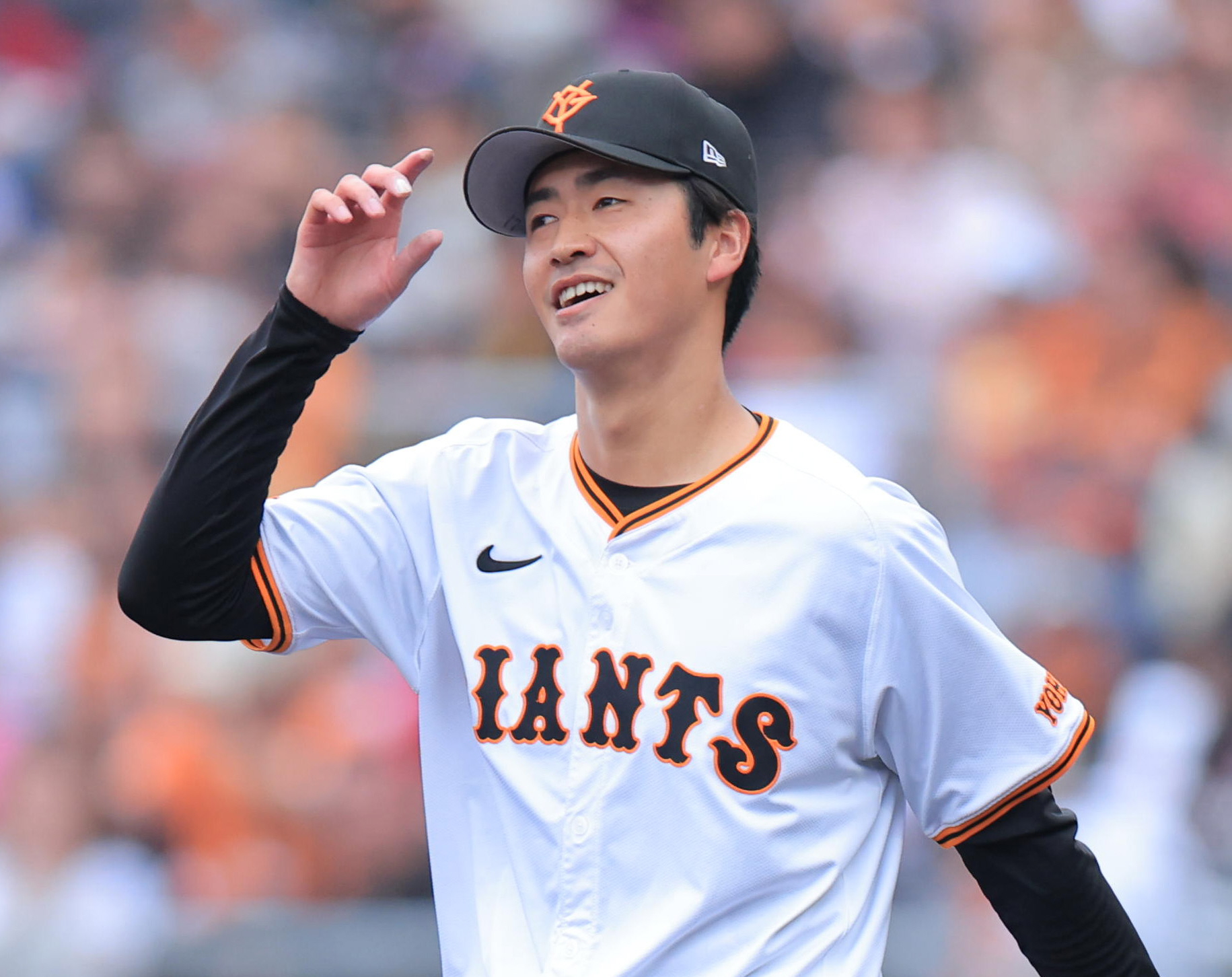 巨人 西舘勇陽 ユニフォーム 美品】西舘勇陽 読売ジャイアンツ 公式レプリカユニフォーム L