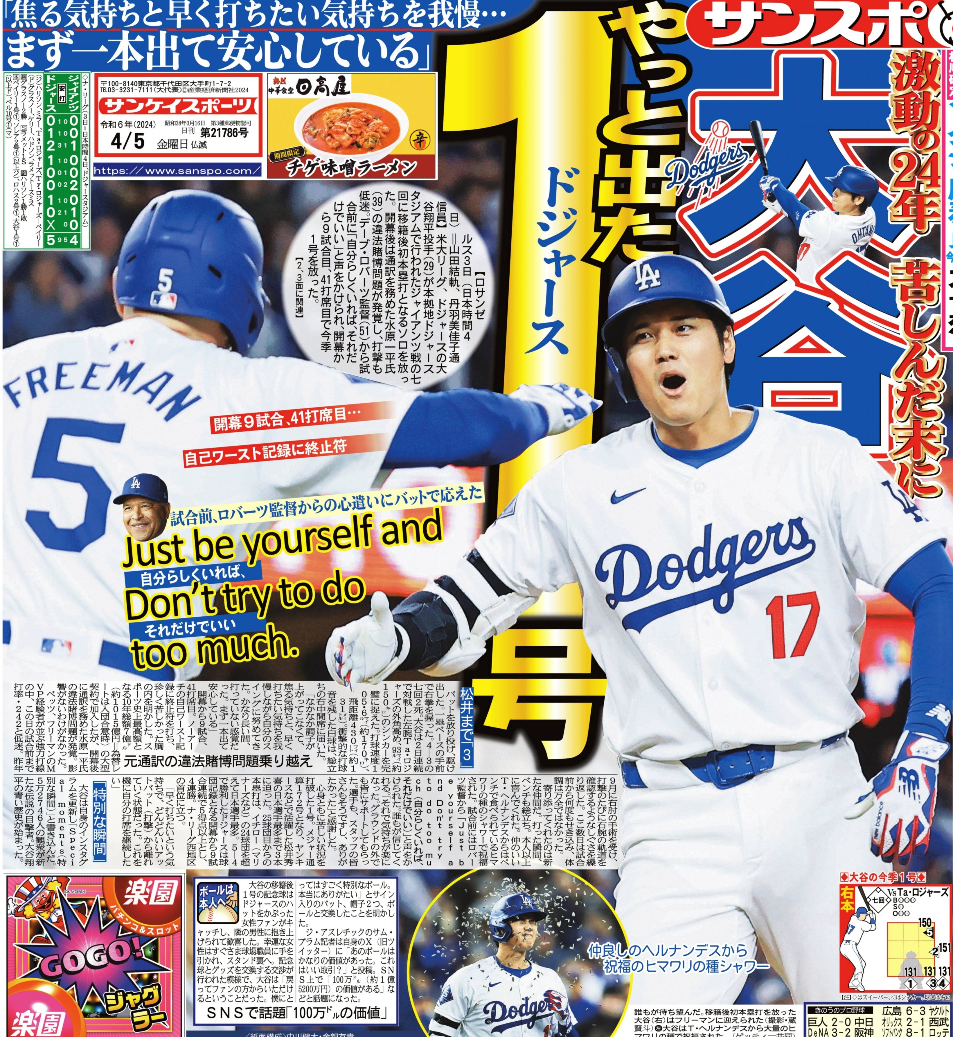 大谷翔平 スポーツイラストレイテッド誌 MLB2018年開幕特集号表紙のカード