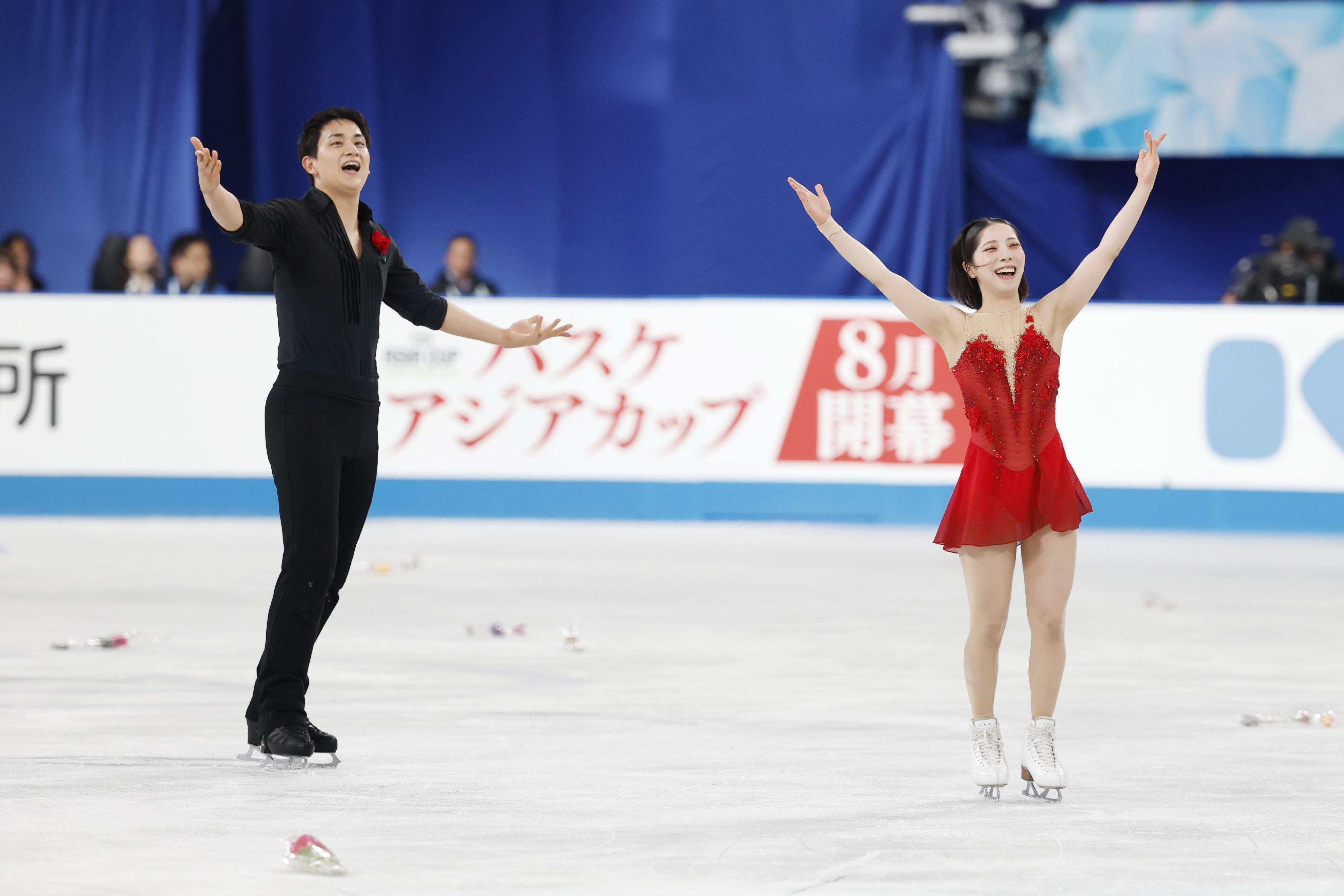 三浦璃来、木原龍一組がフリー1位 自己ベストマーク フィギュア