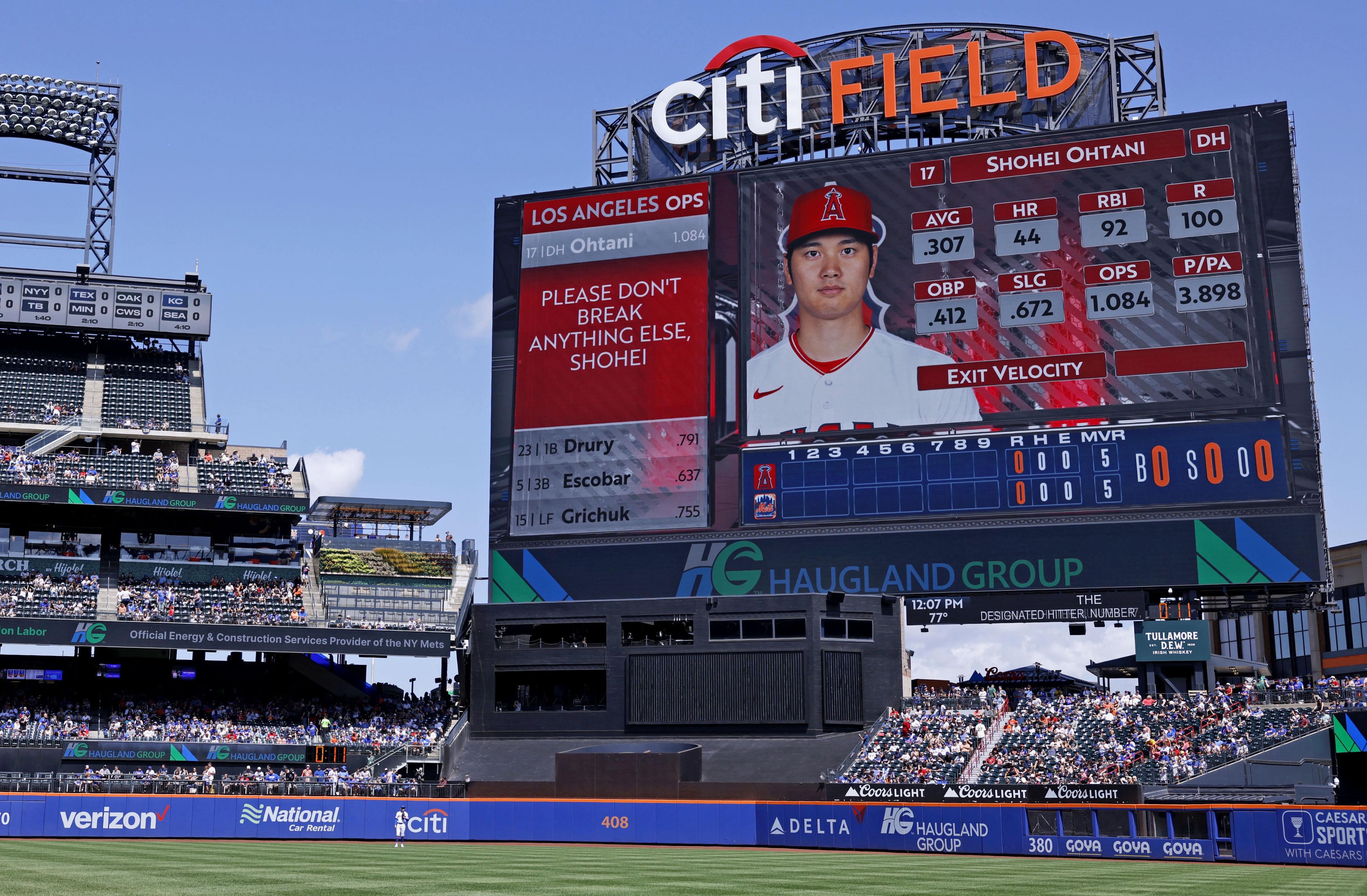 大谷翔平は5試合ぶり無安打 顔写真横に「もう何も壊さないで」（写真