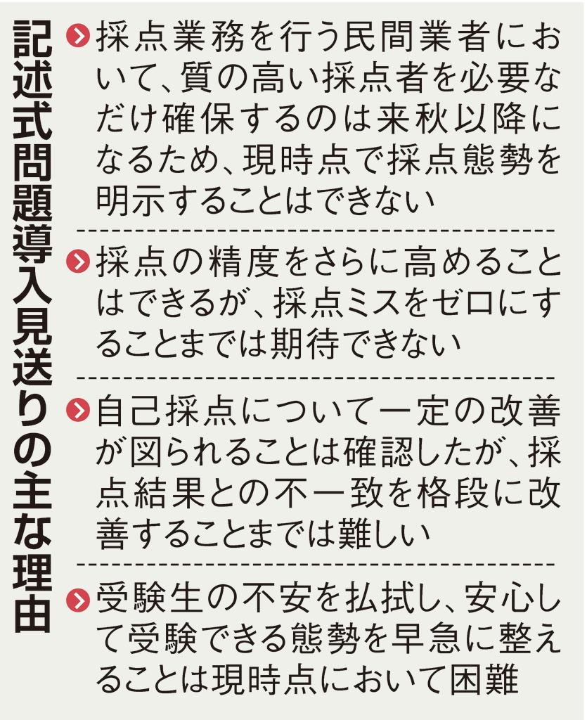 共通テスト国 数記述式問題見送り 文科相が正式表明 産経ニュース