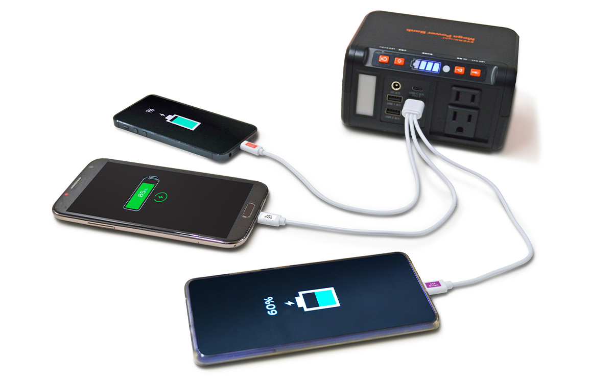 スマートフォン約8台分充電可能な蓄電池セットが今だけ2,820円引き