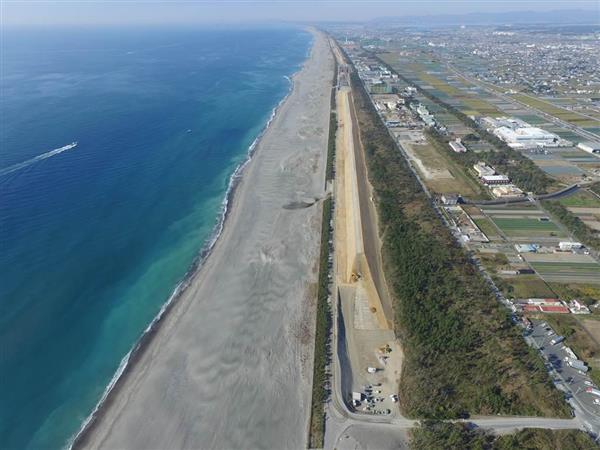 レベル2津波」完全ブロックへ 浜松の防潮堤かさ上げ 市と静岡県決定