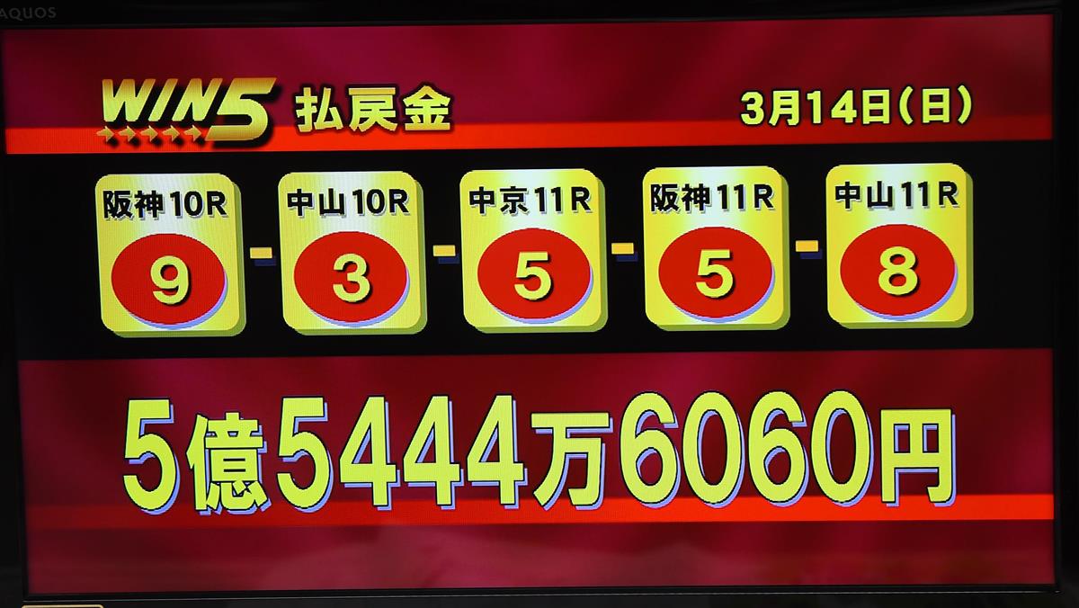 ｗｉｎ５で５億５４４４万円出た ｊｒａ史上最高の払戻金 サンスポ