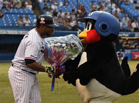 きょうのつば九郎 つば九郎が精力的 ダンサーに絡んだりバレンティンや中日 大島を祝ったり サンスポ