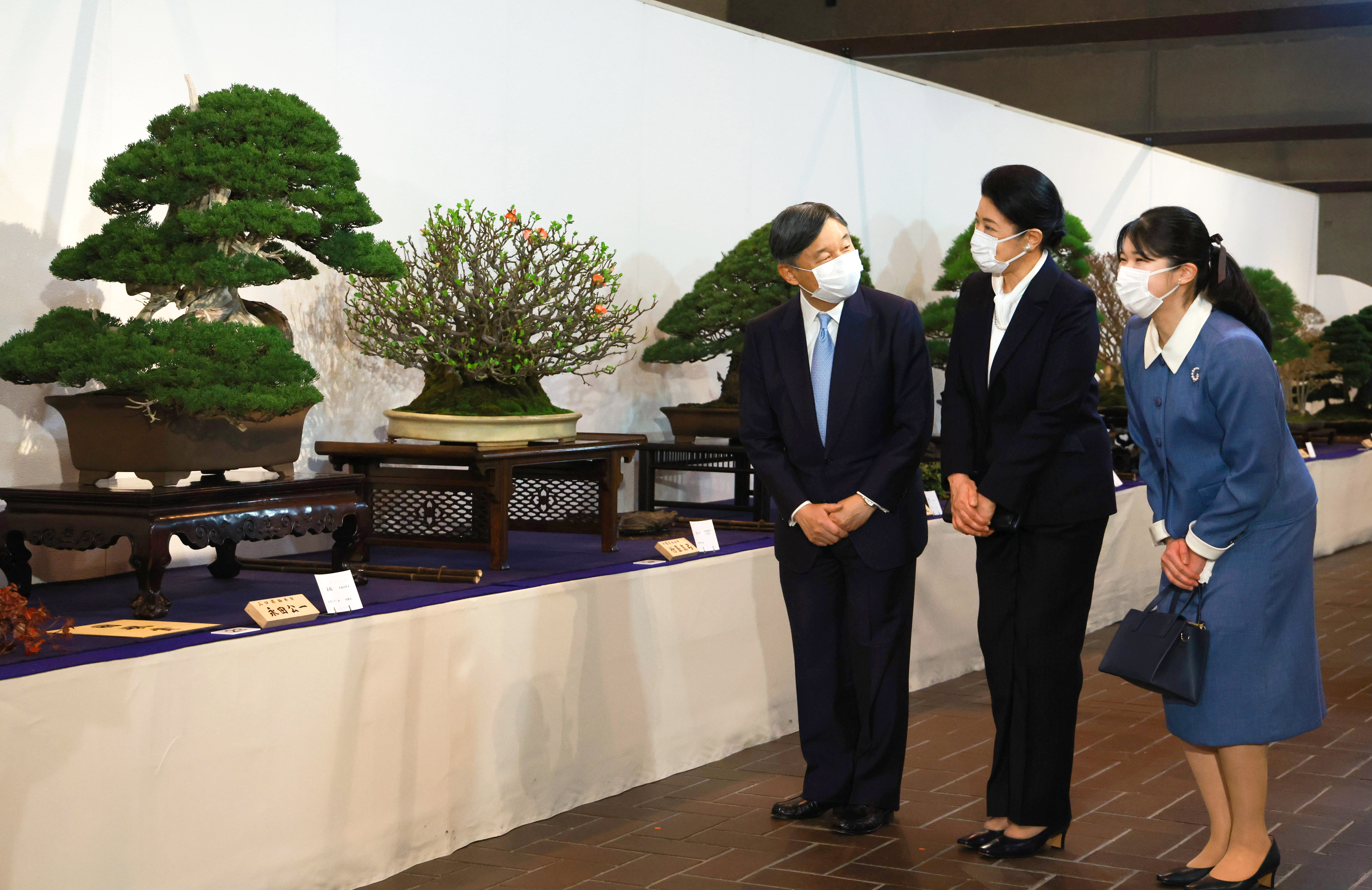 天皇、皇后両陛下と愛子さま、盆栽ご覧に 紀子さま、書家の活躍喜ば